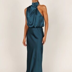 Petal & Pup Teal One-Shoulder Dress